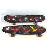 Lot 1194  2pcs Dennis Sakelson Hand Painted Vintage Skateboard.