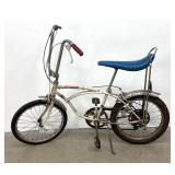 Lot 1212  Vintage Schwinn Stingray Youth Bicycle with Bicentennial Stars and Stripes Decals. White frame. Circ