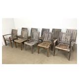 Lot 1227  Set of 10 Kingsley Bate Teak Outdoor Dining Chairs including 2 Armchairs and 8 Side Chairs