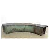 Lot 1231  Large Industrial Curved Steel Assembly Bench with Diamond Plate Top. Bolted Construction.