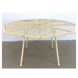 Lot 1246  RUSSELL WOODARD Hexagonal Iron, Diamond Metal Sheet Patio Dining Table. Sculptura Series. Outdoor. G