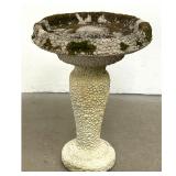 Lot 1255  2pc Cast Stone Pebble Textured Birdbath with Raised Center Basin