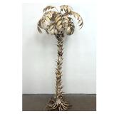 Lot 1256  Tall Hans Kogl Painted Metal Sculptural Palm Tree Floor Lamp. White Finish with Distressed Patina. 3