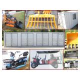 Storage Containers, Mini Excavators and Attachments