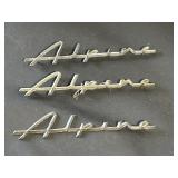 Three Original Alpine Body Emblems