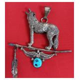 17 DM Sterling Native American Pendant