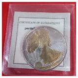 20 2006 Silver Dollar Gold Inlay