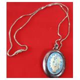 37 Sterling Floral Cameo Necklace/Brooch