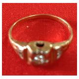 43 Antique 14K Gold Diamond Ring