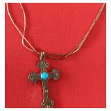 77 Sterling W/ Turquois Cross