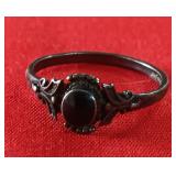 44 Sterling Ring Black Stone