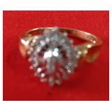 80 10K Gold Ring W/ Stones