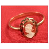 111 Gold Cameo Ring