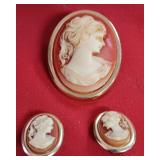 112 Cameo Brooch & Earrings