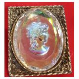 114 Iridescent Glass Cameo Brooch