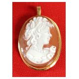 169 Gold Shell Cameo Brooch