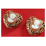 172 Signed Richelieu Cameo Earrings