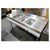 New Scratch & Dent 5ft Advance Tabco Crb-53c Stainless Steel 3-compartment Underbar Sink