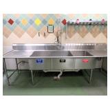 132-inch 3-compartment Sink