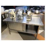 5ft Stainless Cabinet With Sliding Doors - 30in Deep
