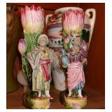 OLD MAJOLICA VASES