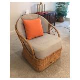 Wicker chair & wicker stool