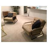 Set of gold metal frame chairs