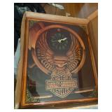 wood harley clock