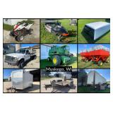 Farm & Concrete Business Liquidation - Combine, Gravity Wagons, Trailers, Attachments & More