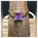 Marked 14K Gold Amethyst Style Ring